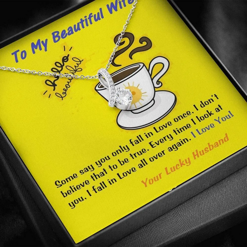 Alluring Beauty Necklace For Wife, Message Card Jewelry, Handmade Jewelry, Anniversary Gift, Gift For Wife, Birthday Gift