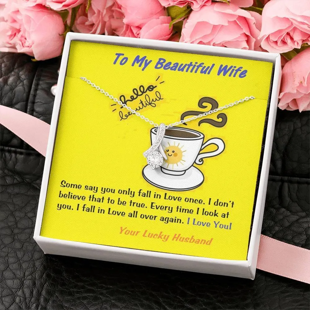 Alluring Beauty Necklace For Wife, Message Card Jewelry, Handmade Jewelry, Anniversary Gift, Gift For Wife, Birthday Gift