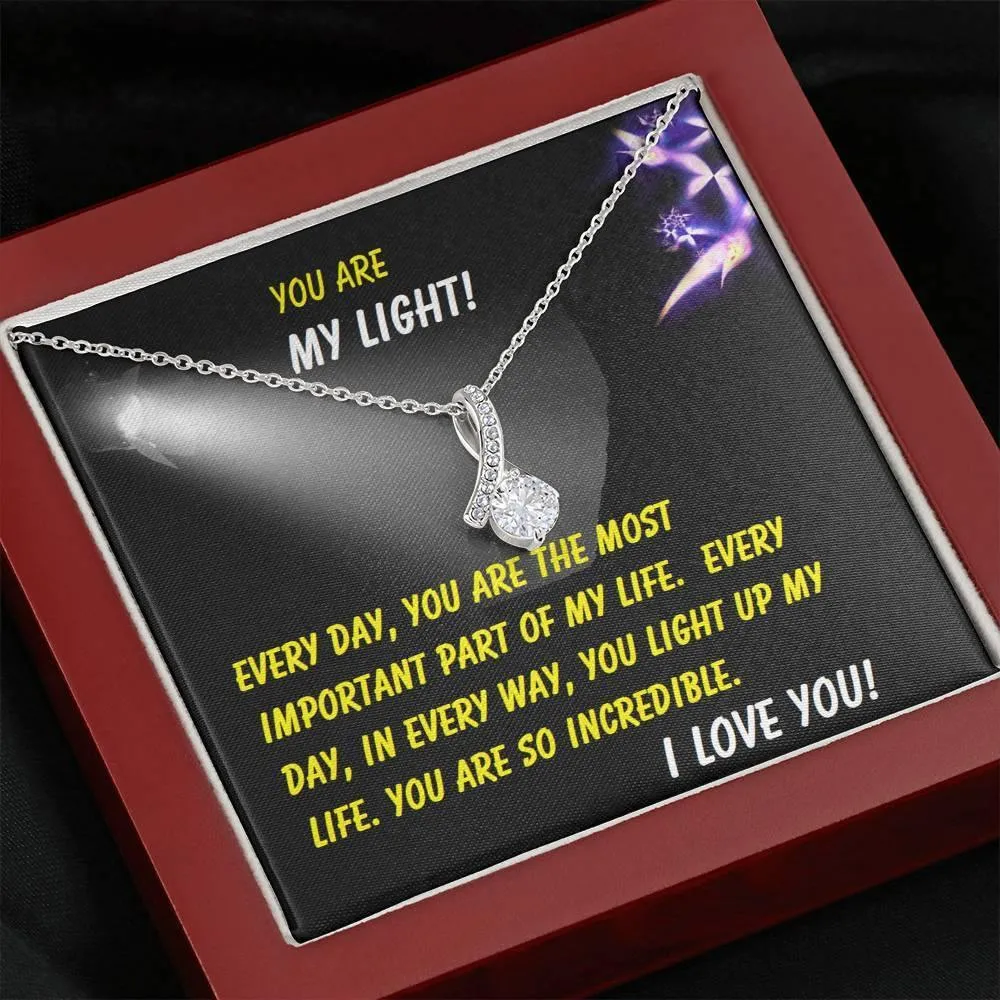 ALLURING BEAUTY Necklace, Gift for Her, Girlfriend, Daughter, Mother, Mom, Mamma, Mum, Birthday, Christmas, Custom Message Card