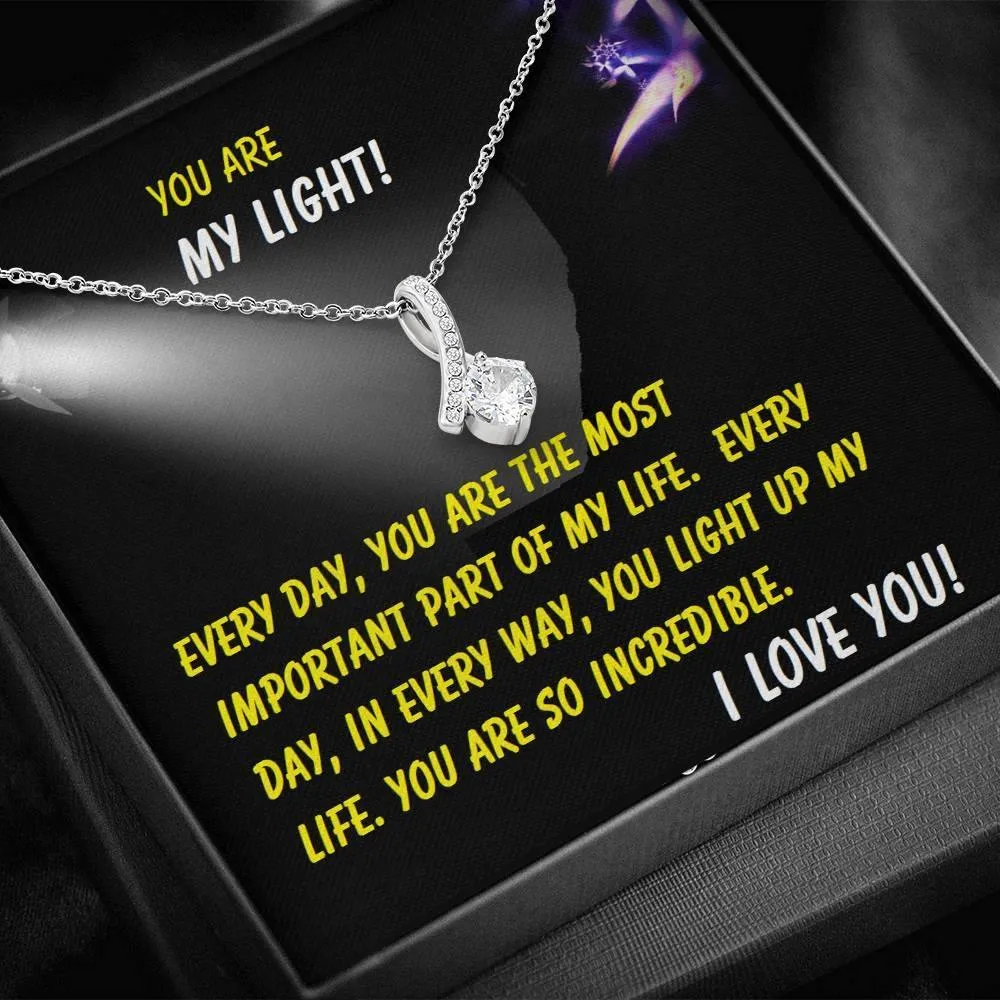 ALLURING BEAUTY Necklace, Gift for Her, Girlfriend, Daughter, Mother, Mom, Mamma, Mum, Birthday, Christmas, Custom Message Card
