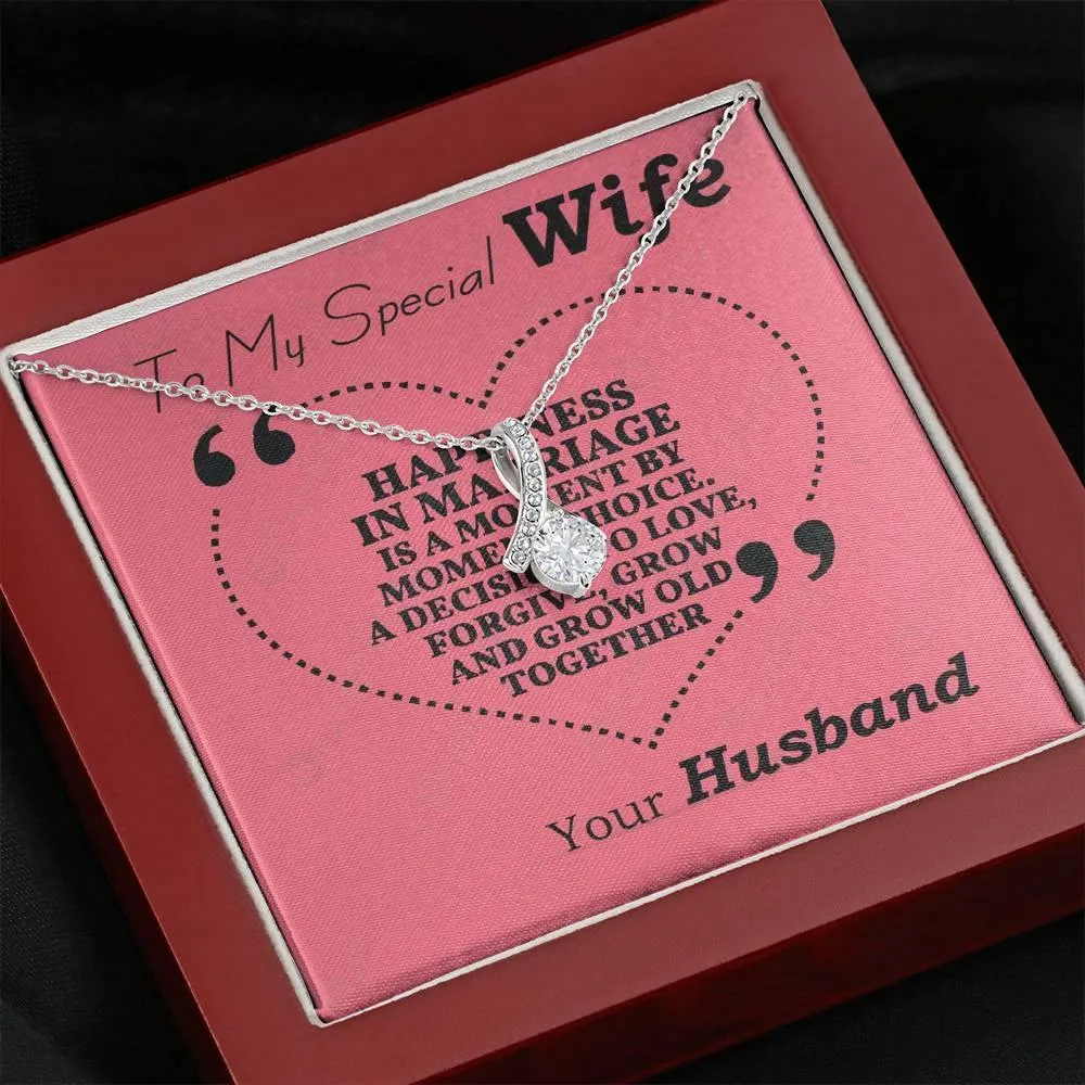 ALLURING BEAUTY Necklace | To My Wife Gift | Love Her Keepsake | Soulmate Necklace | Wife Message Card | Meaningful Cards | My Special Wife