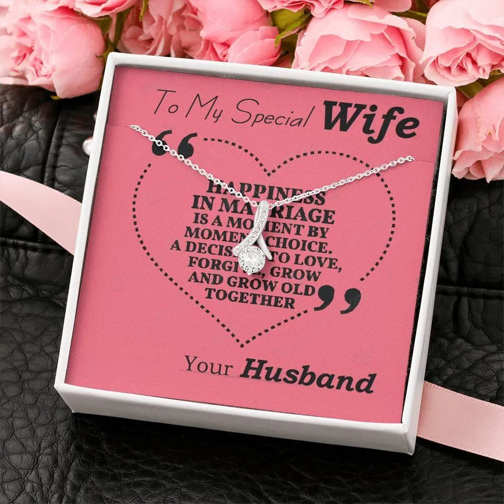 ALLURING BEAUTY Necklace | To My Wife Gift | Love Her Keepsake | Soulmate Necklace | Wife Message Card | Meaningful Cards | My Special Wife