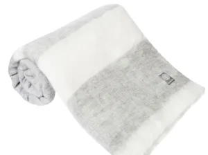 Alpaca Luxe Oversized Blanket in Dove Grey & Ivory