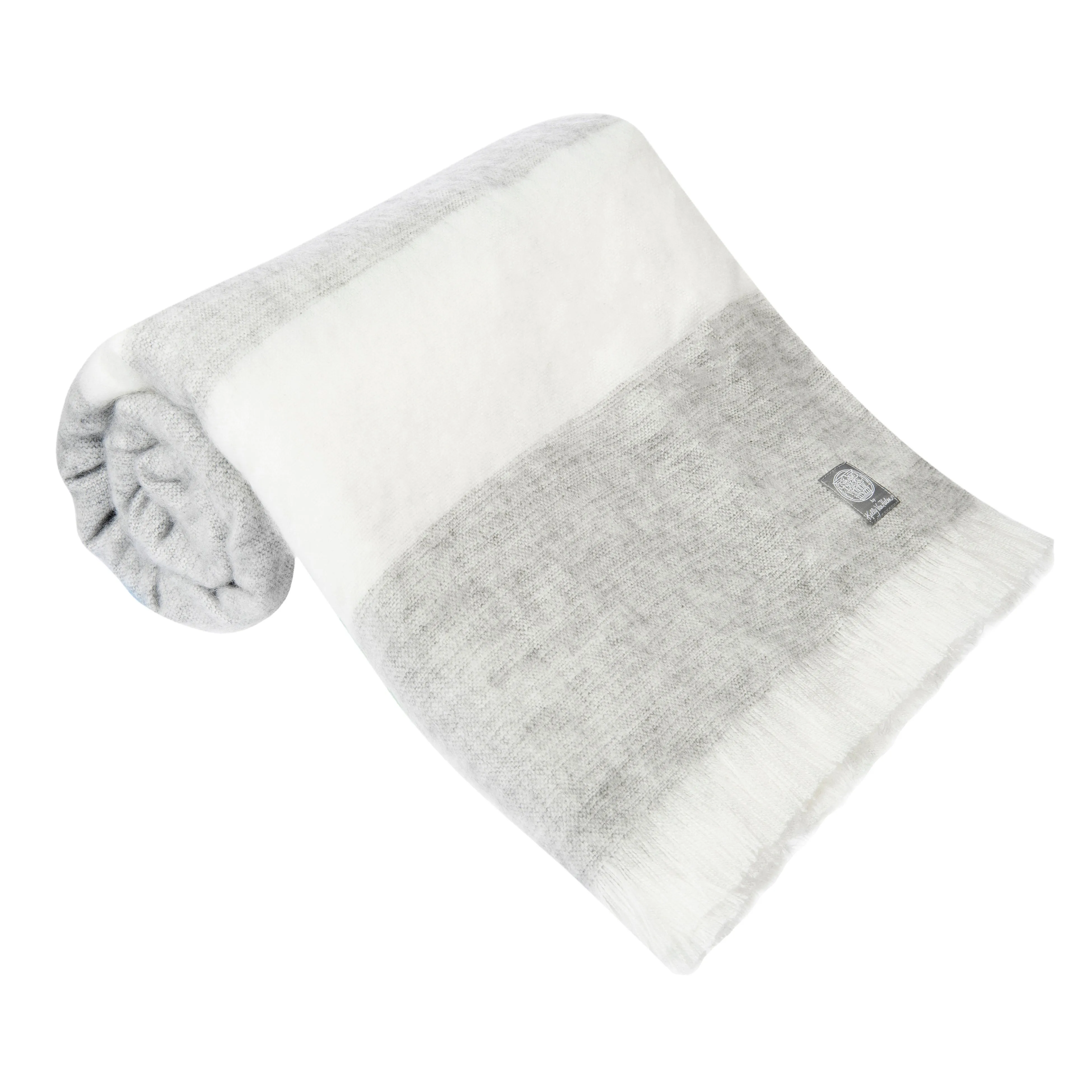Alpaca Luxe Oversized Blanket in Dove Grey & Ivory