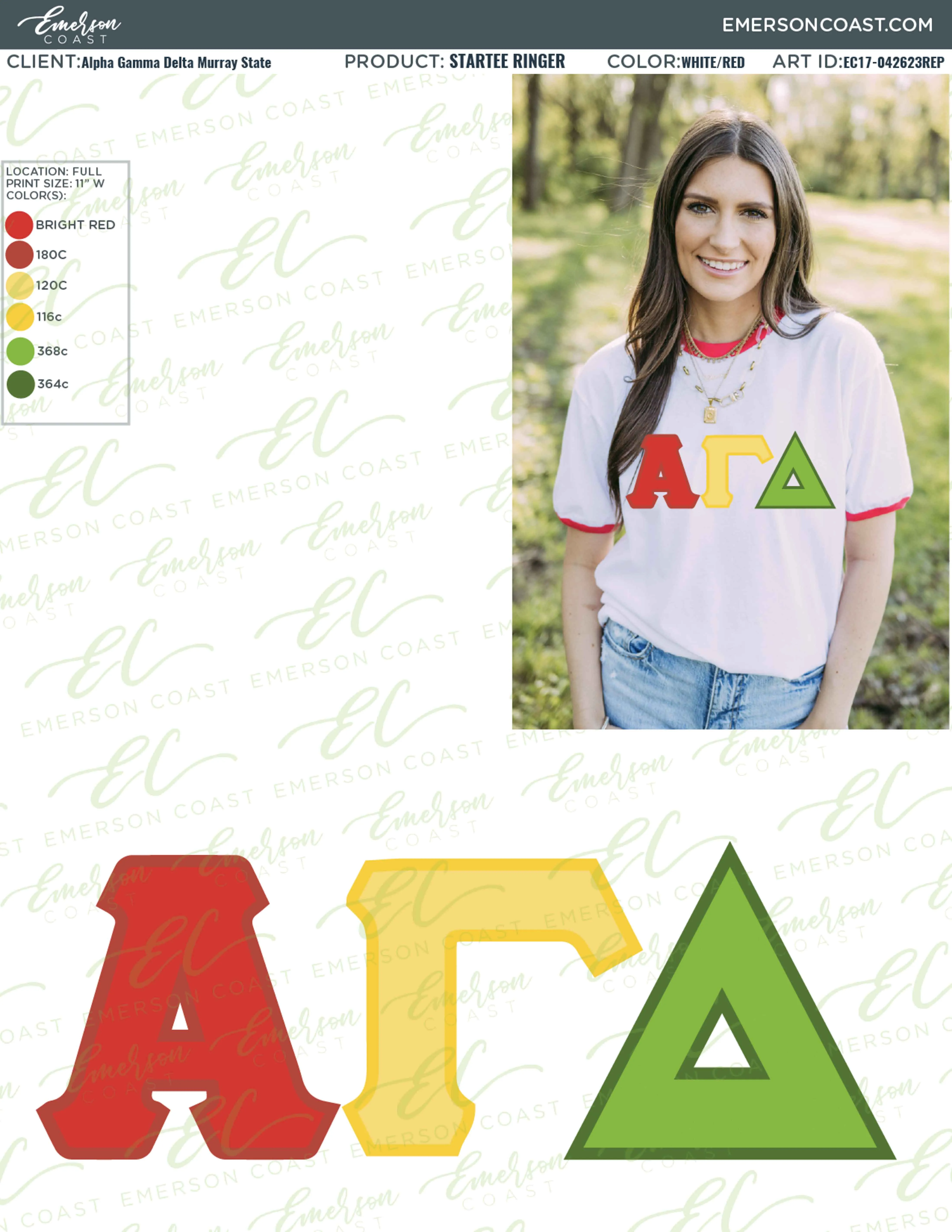 Alpha Gamma Delta Recruitment and Bid Day Greek Letter Jersey