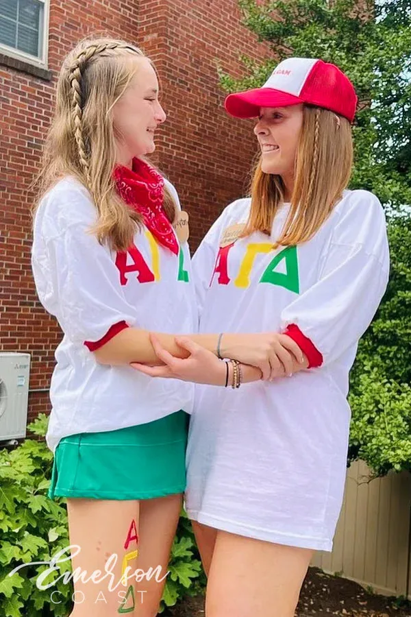 Alpha Gamma Delta Recruitment and Bid Day Greek Letter Jersey