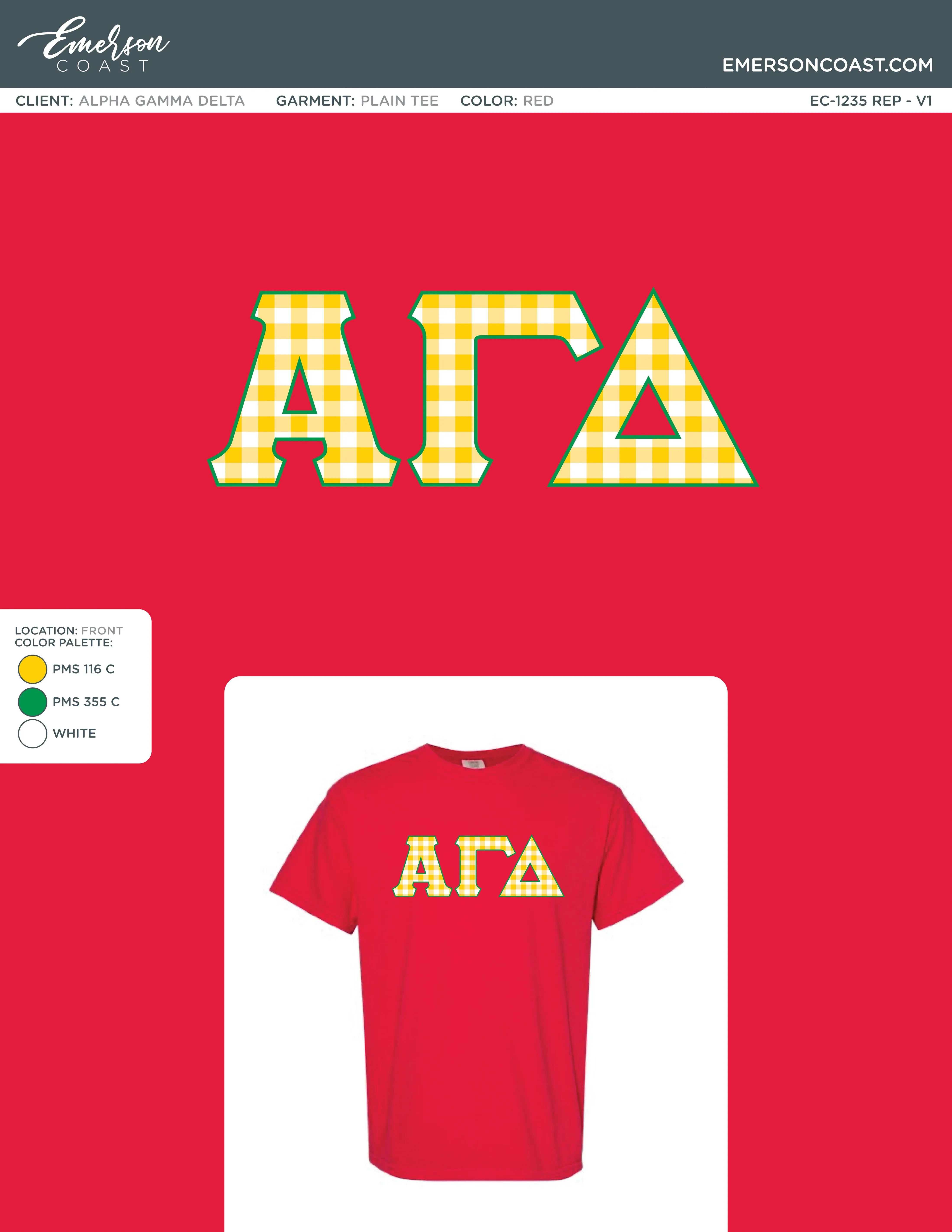 Alpha Gamma Delta Recruitment and Bid Day Greek Letter Jersey