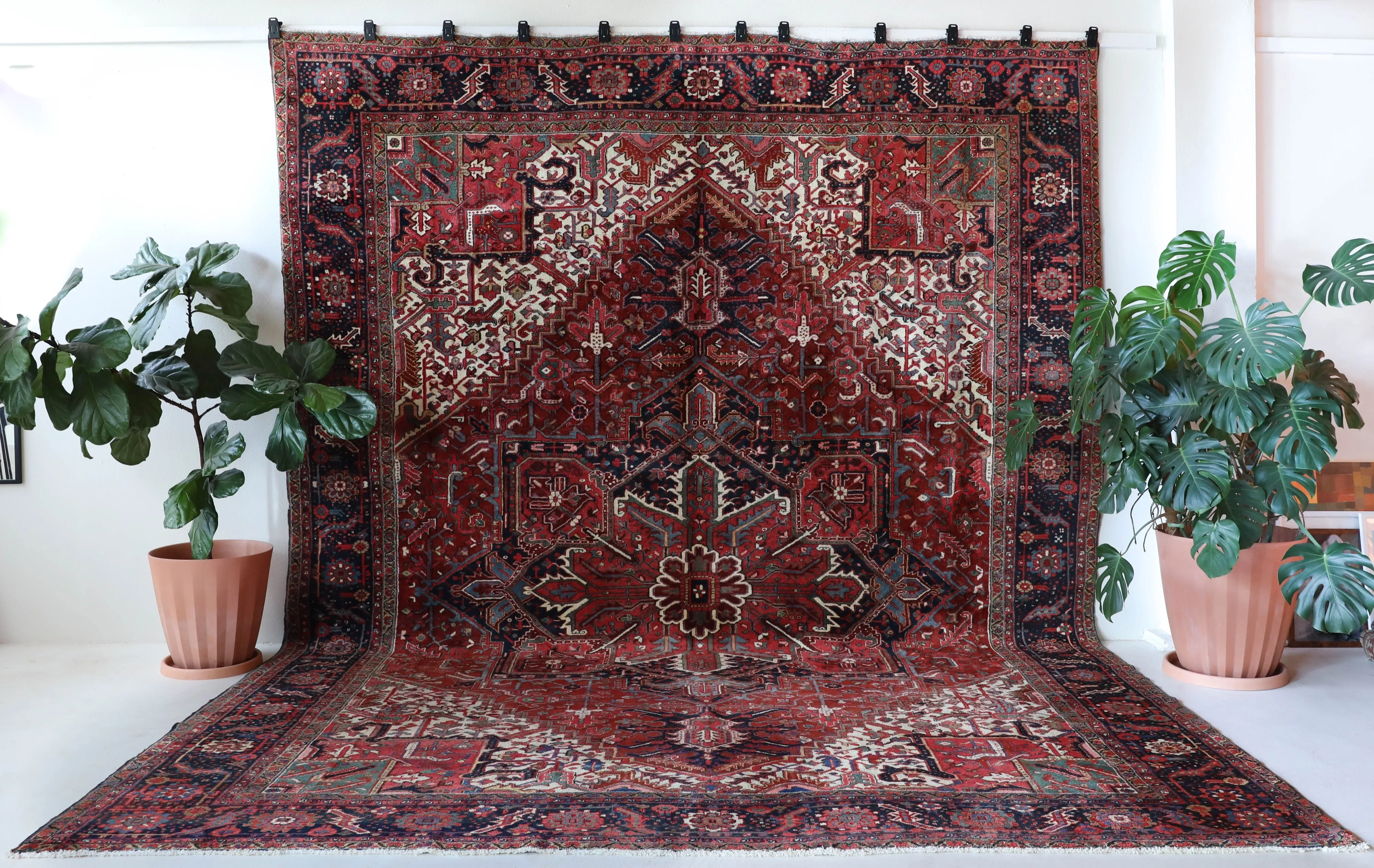 Antique NW Persian Heriz Rug 12'x15'5"