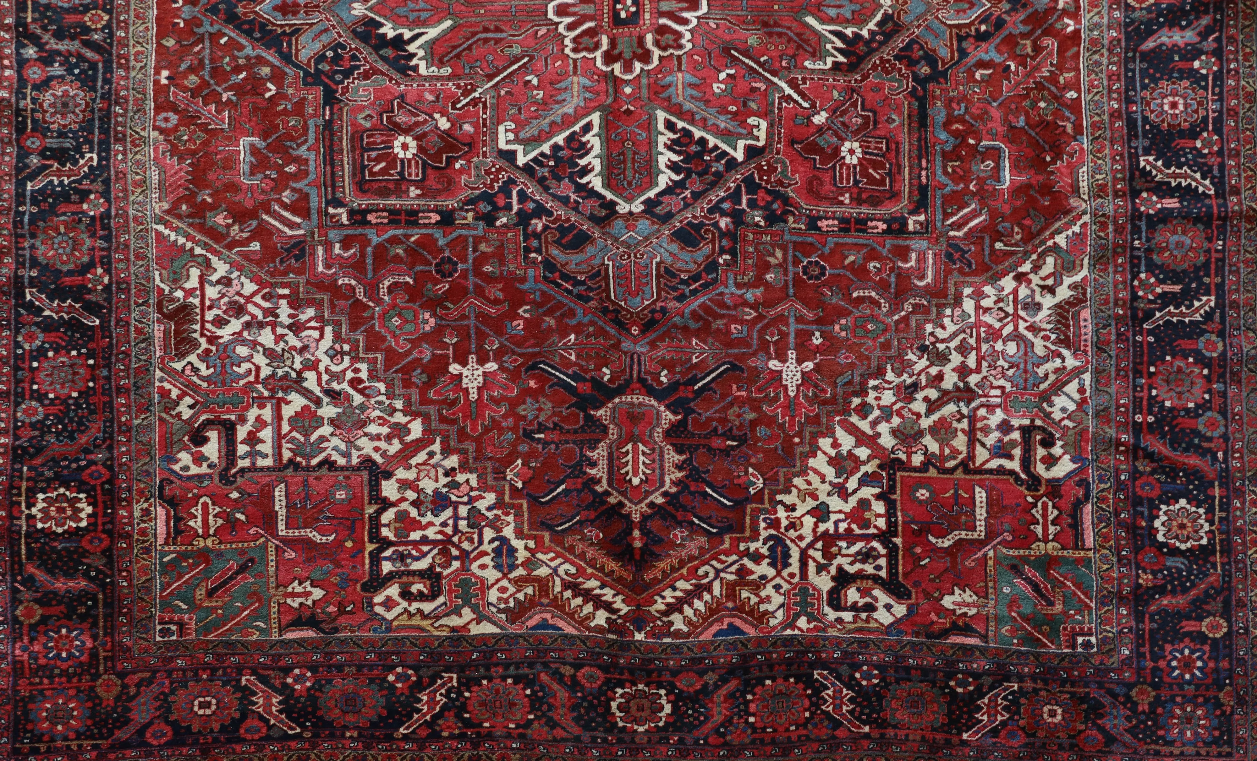 Antique NW Persian Heriz Rug 12'x15'5"