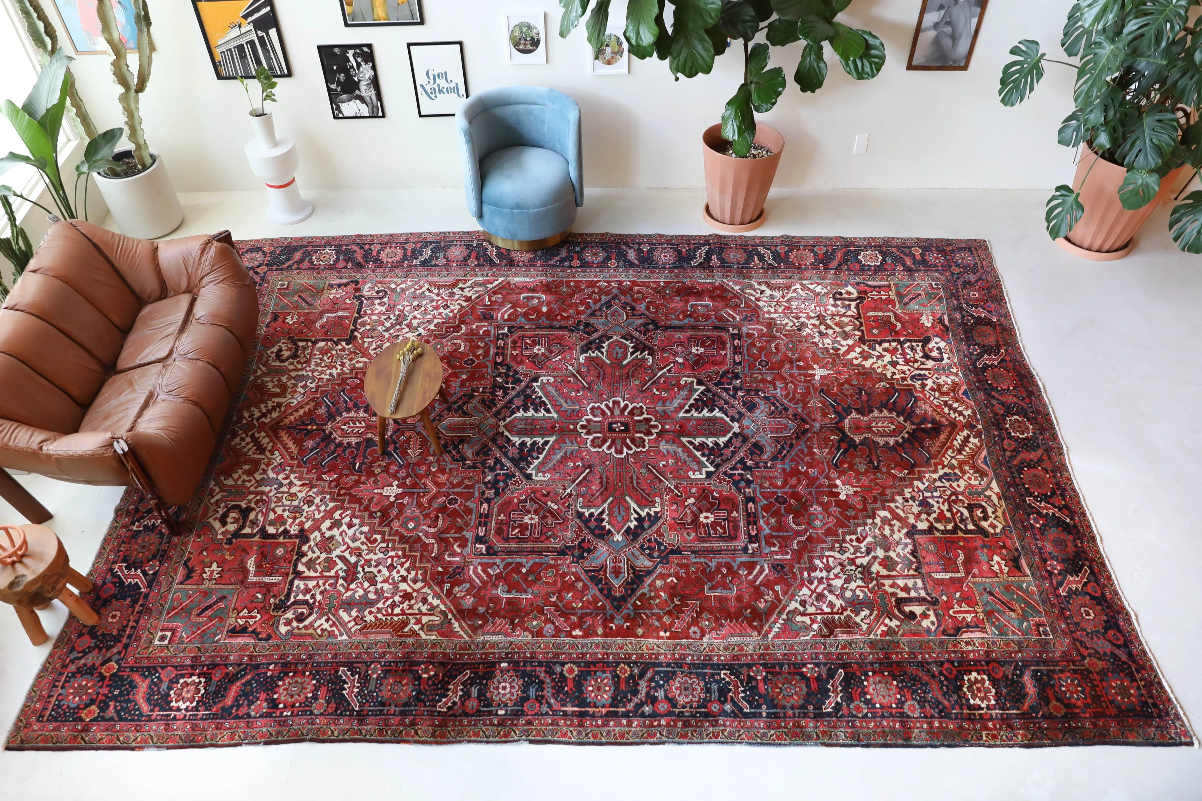 Antique NW Persian Heriz Rug 12'x15'5"