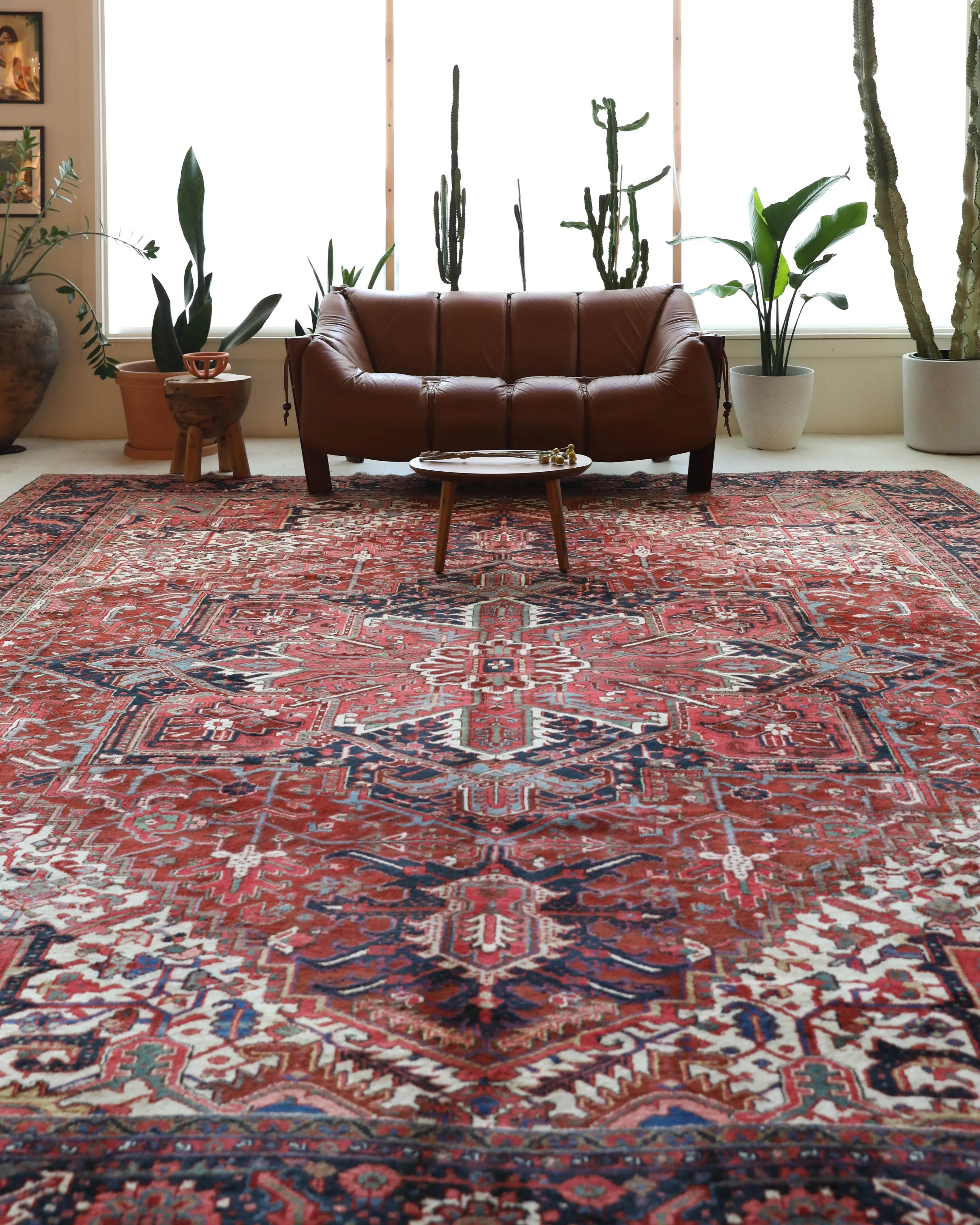 Antique NW Persian Heriz Rug 12'x15'5"