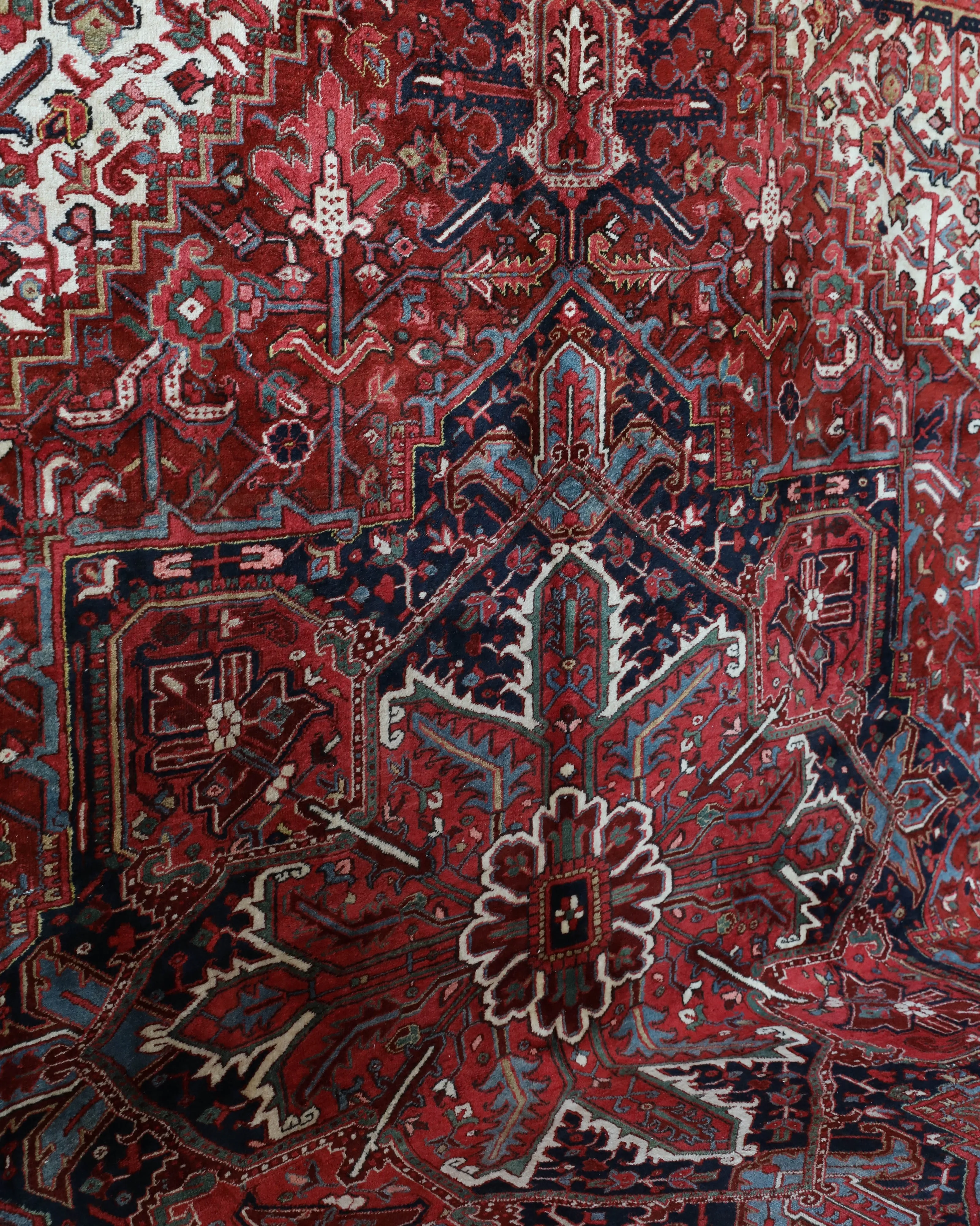 Antique NW Persian Heriz Rug 12'x15'5"