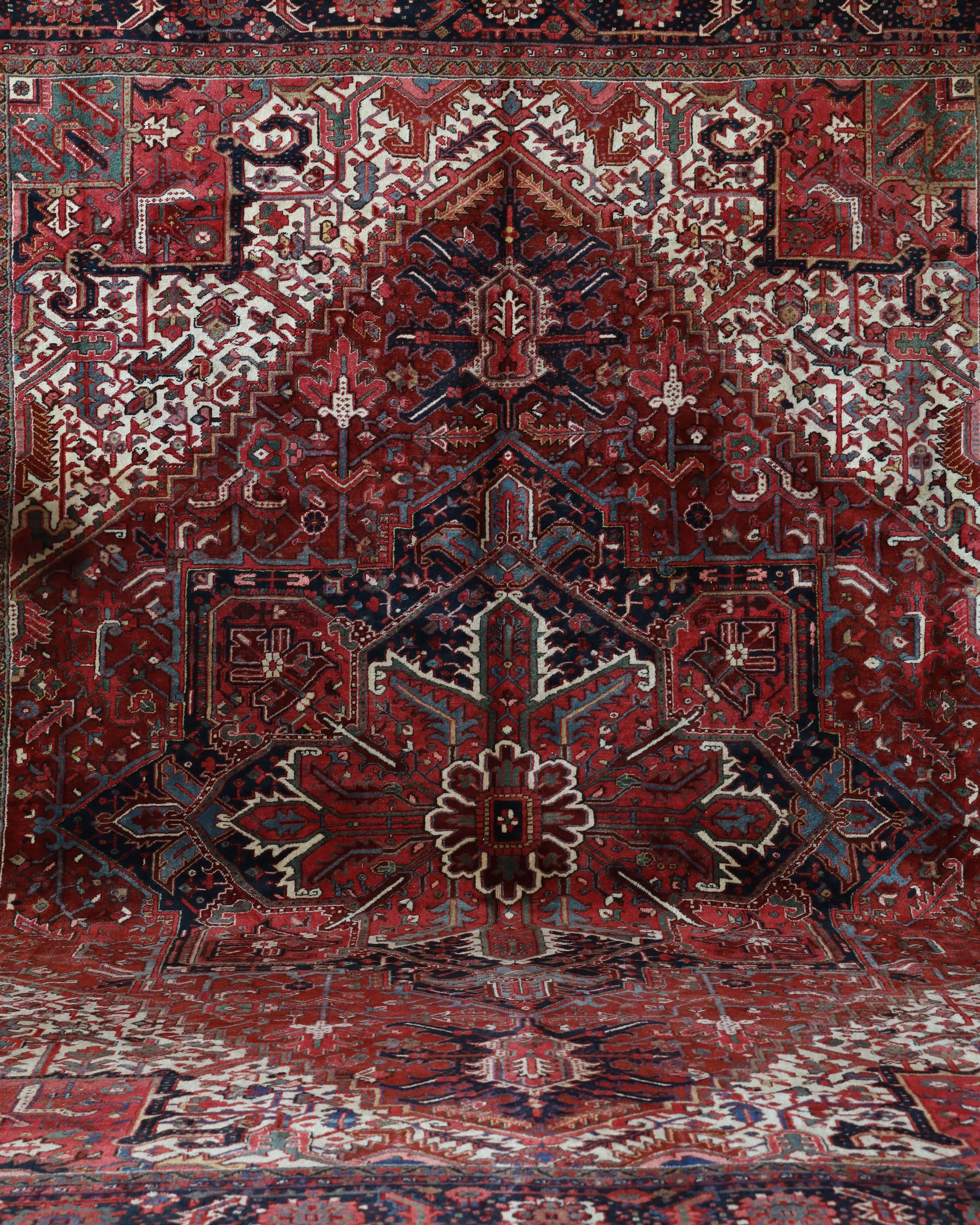 Antique NW Persian Heriz Rug 12'x15'5"
