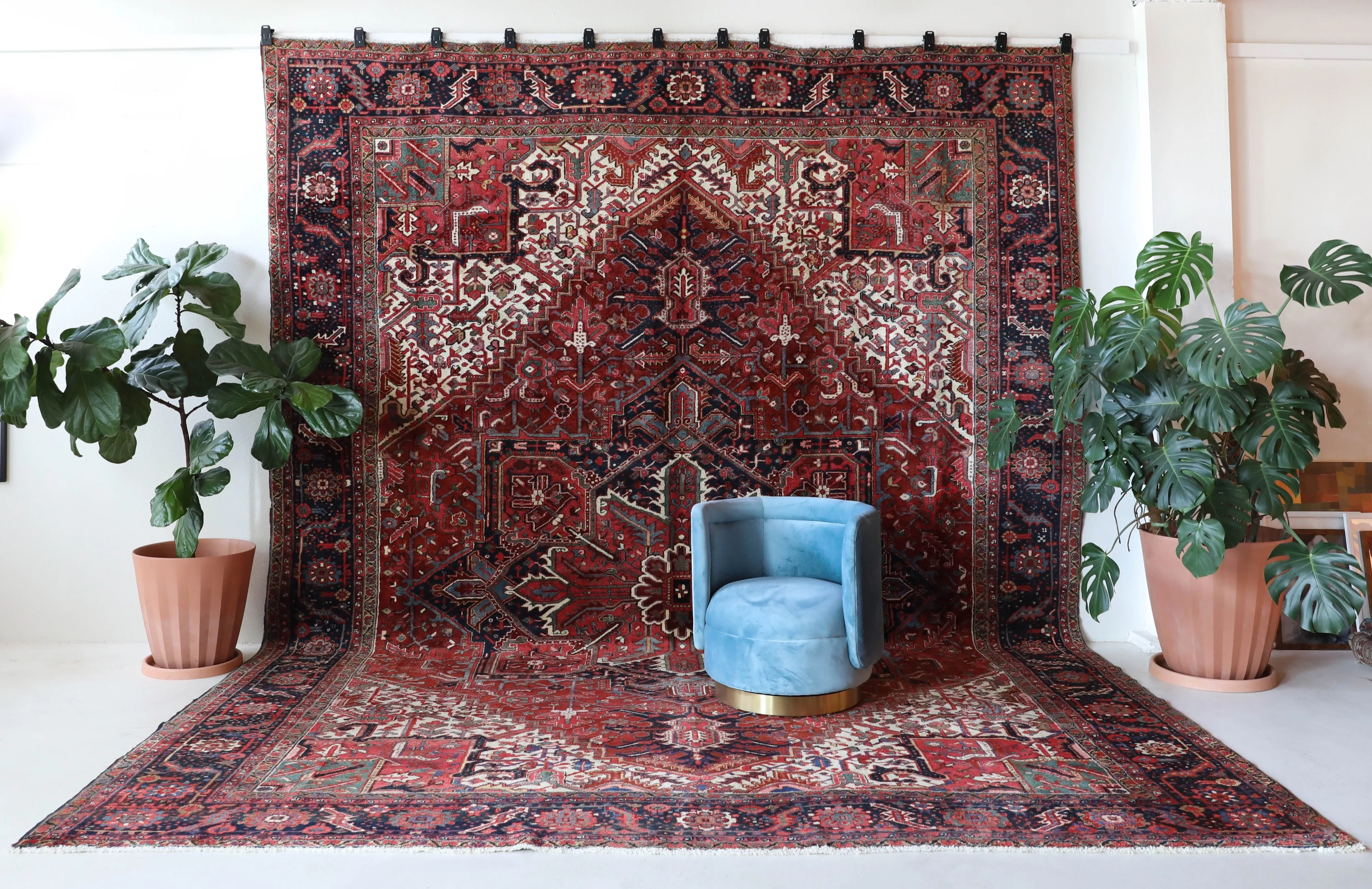 Antique NW Persian Heriz Rug 12'x15'5"