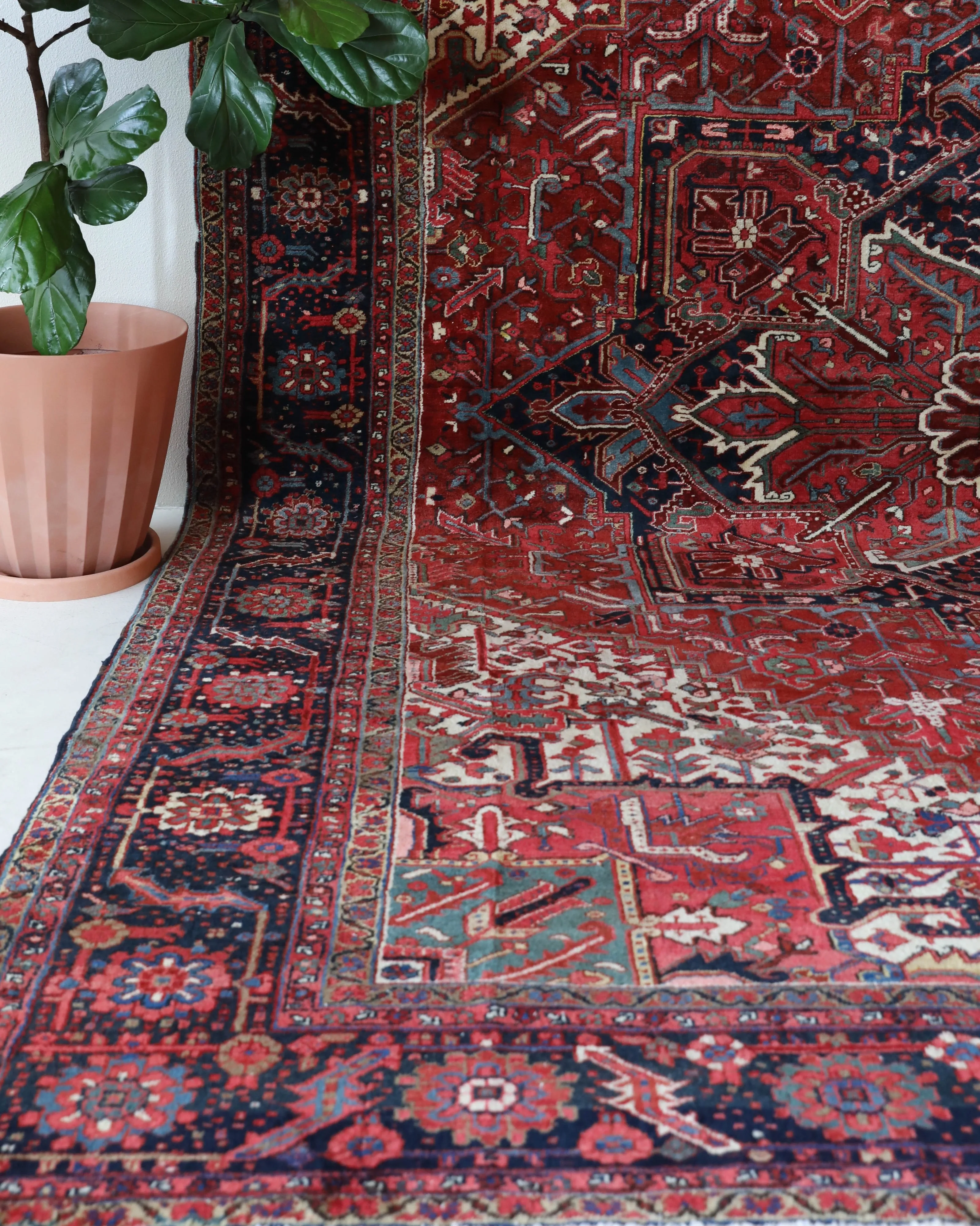 Antique NW Persian Heriz Rug 12'x15'5"