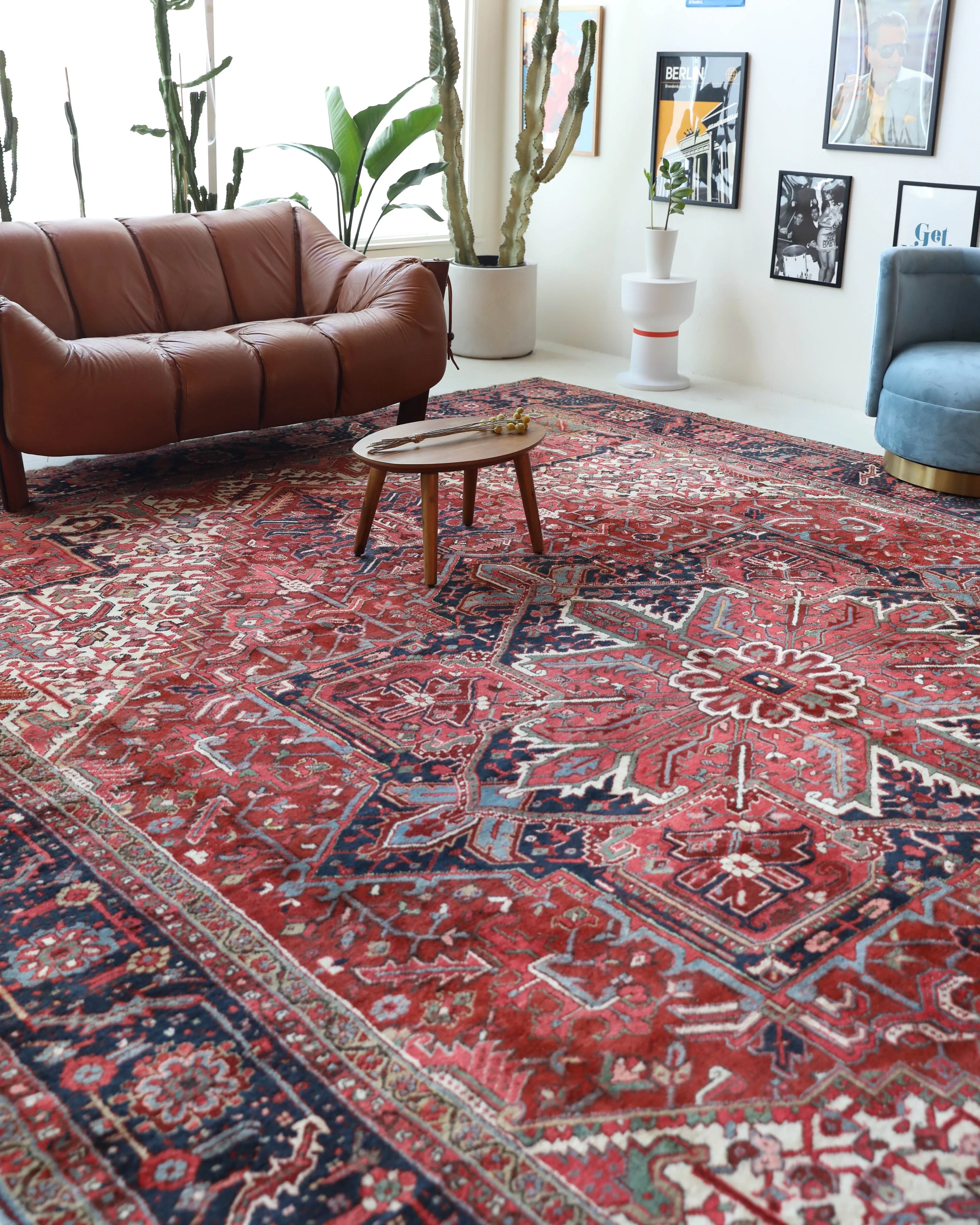 Antique NW Persian Heriz Rug 12'x15'5"