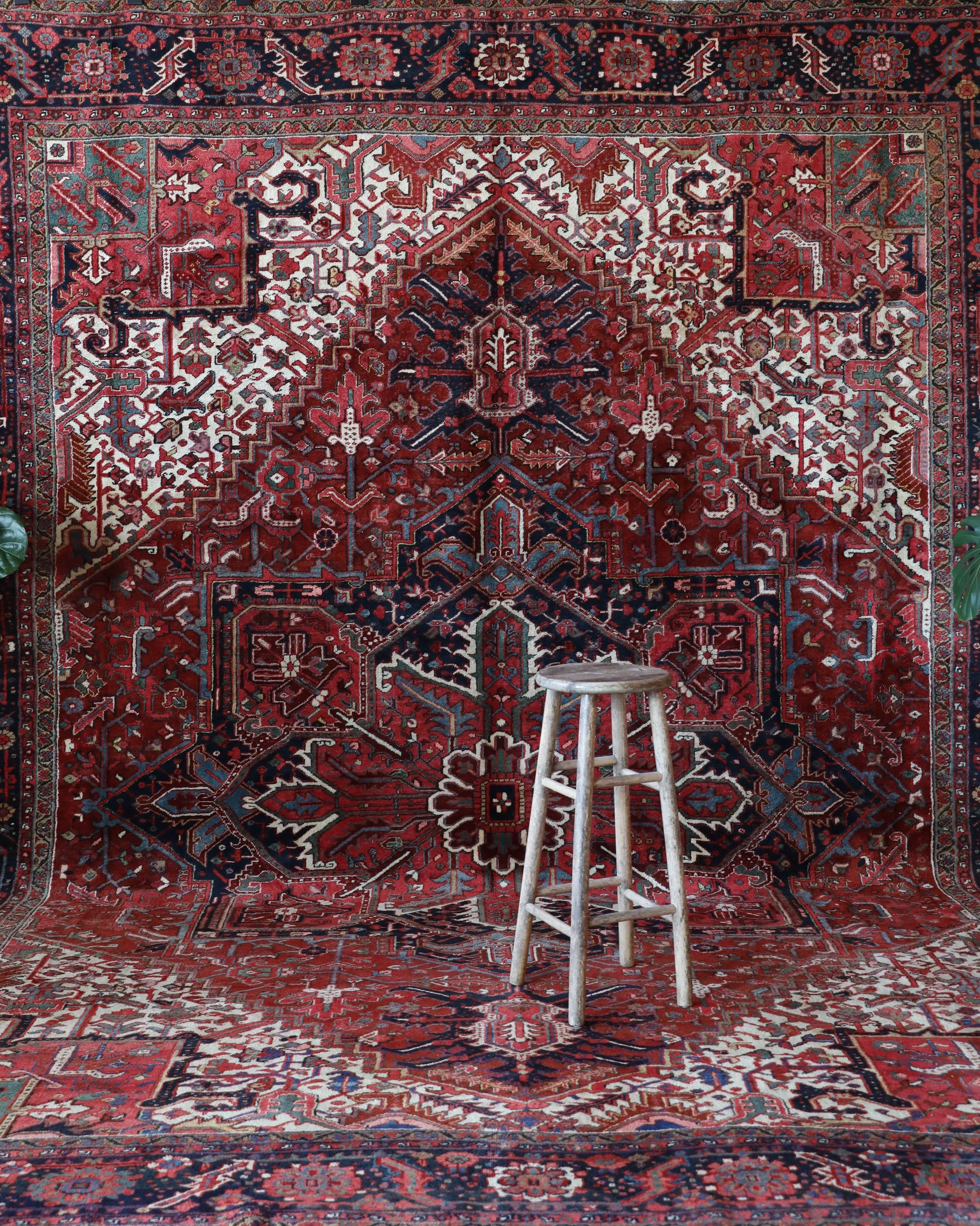 Antique NW Persian Heriz Rug 12'x15'5"