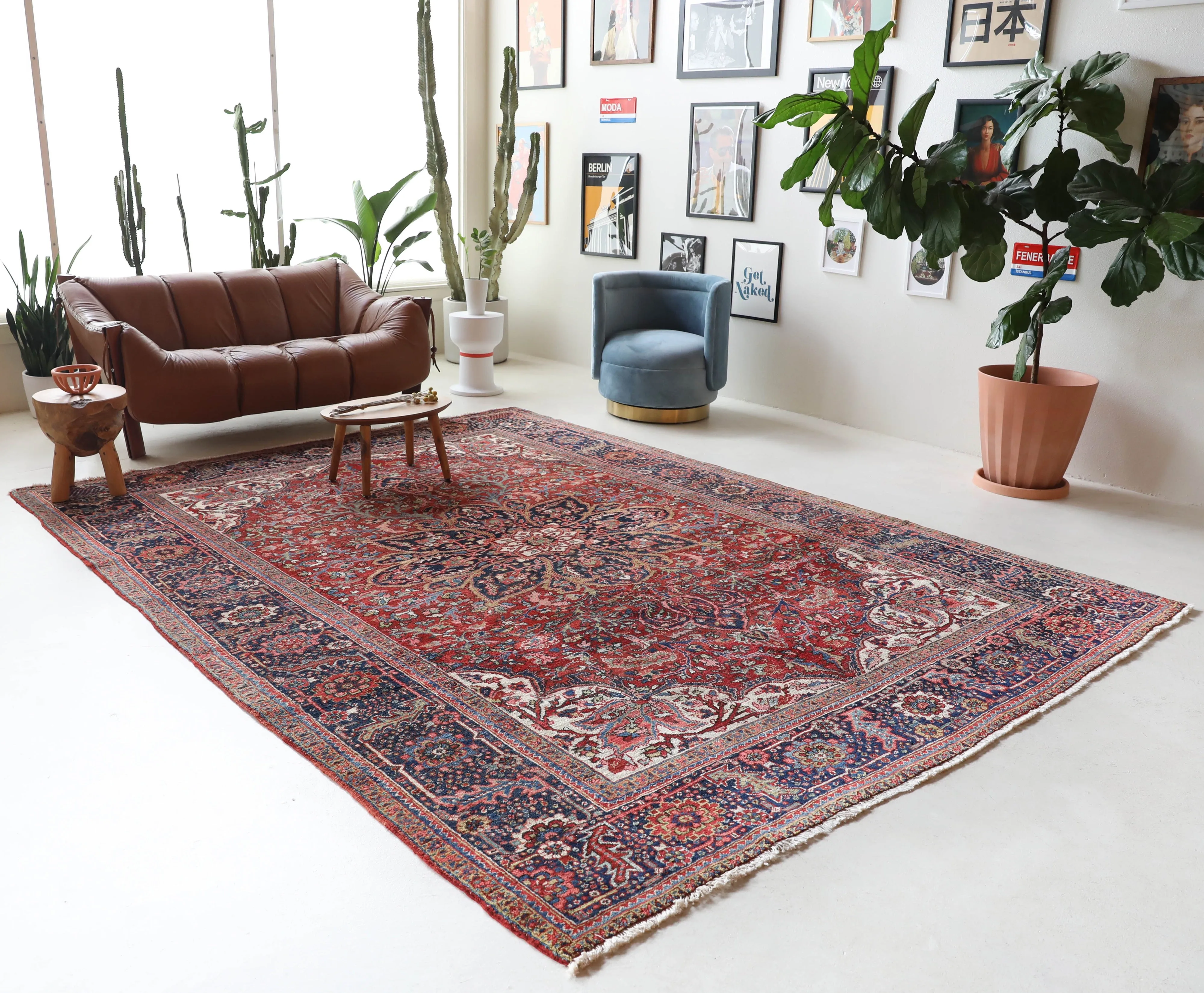Antique NW Persian Heriz Rug 8'9"x11'6"