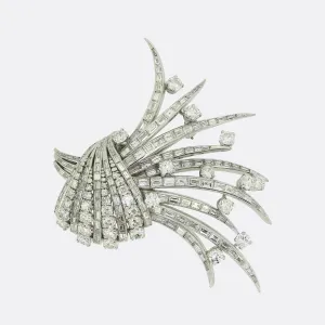 Art Deco Diamond Cluster Brooch