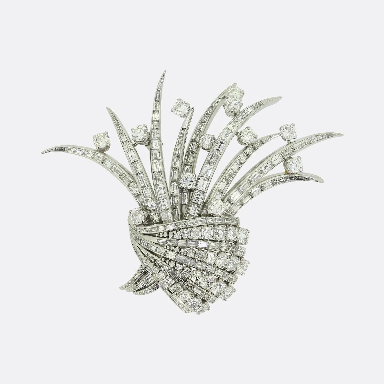 Art Deco Diamond Cluster Brooch