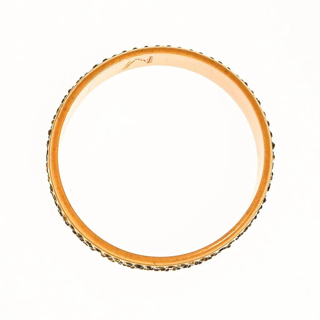 Art Deco Yellow Celluloid Bangle Bracelet with Rhinestones