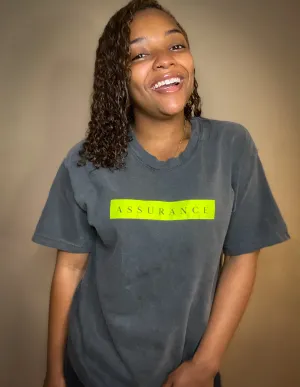Assurance T-Shirt - Charcoal Grey/Neon Green