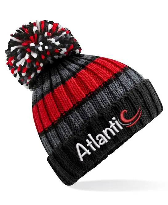 ATLANTIC 'HYGGE' STRIPED BEANIE - BLACK CHERRY