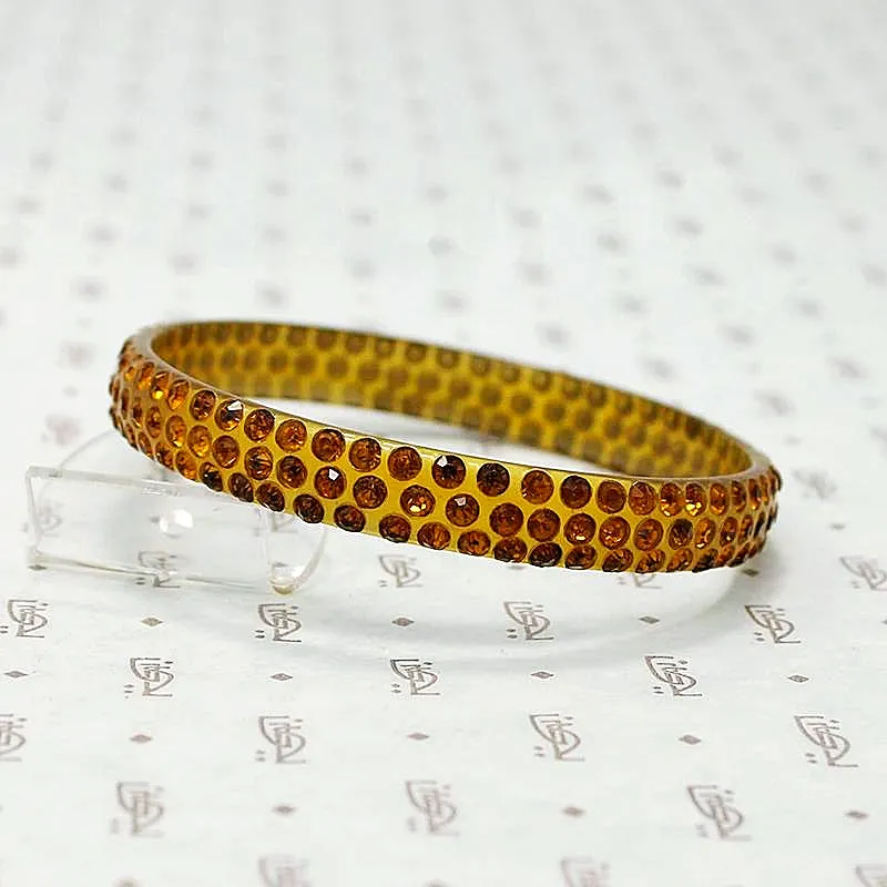 Autumnal Glitter Celluloid & Rhinestone Bangle