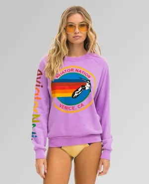Aviator Nation Sweatshirt Vintage Neon Purple