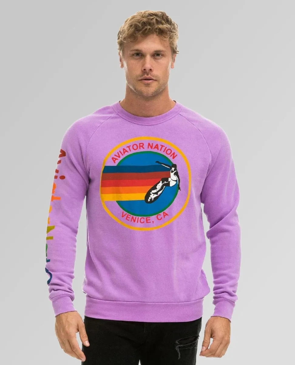 Aviator Nation Sweatshirt Vintage Neon Purple