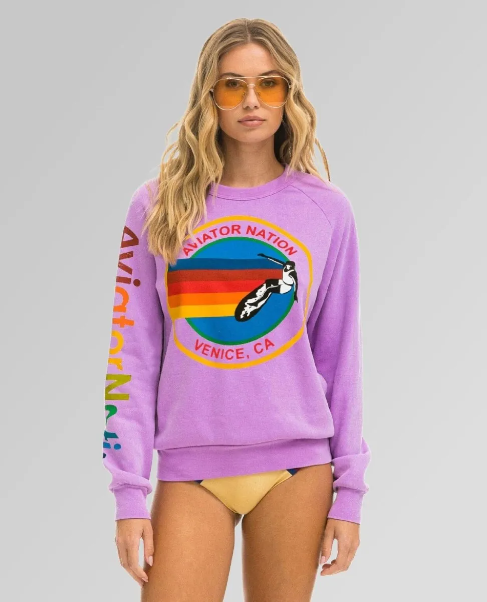 Aviator Nation Sweatshirt Vintage Neon Purple