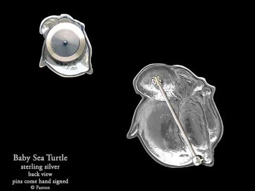 Baby Sea Turtle Lapel Pin Baby Sea Turtle Brooch Sterling Silver