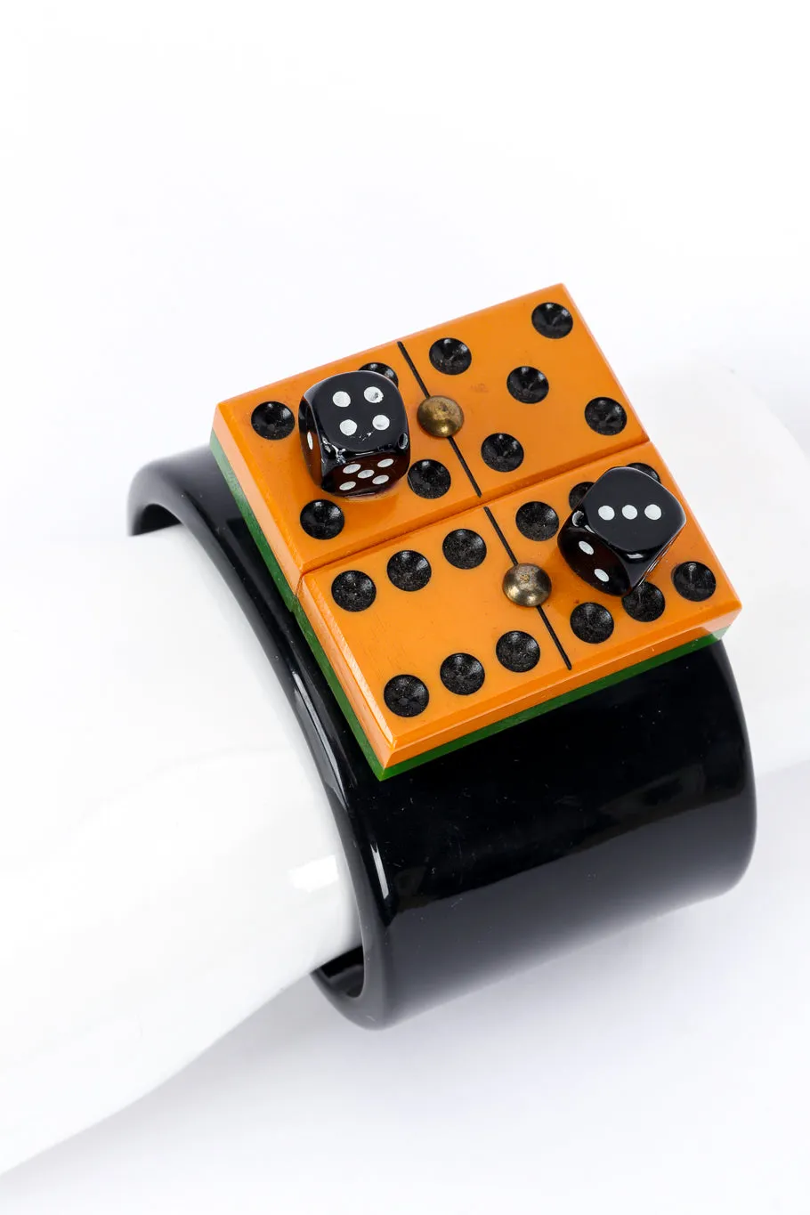 Bakelite Domino and Dice Cuff Bracelet