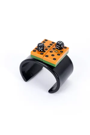 Bakelite Domino and Dice Cuff Bracelet