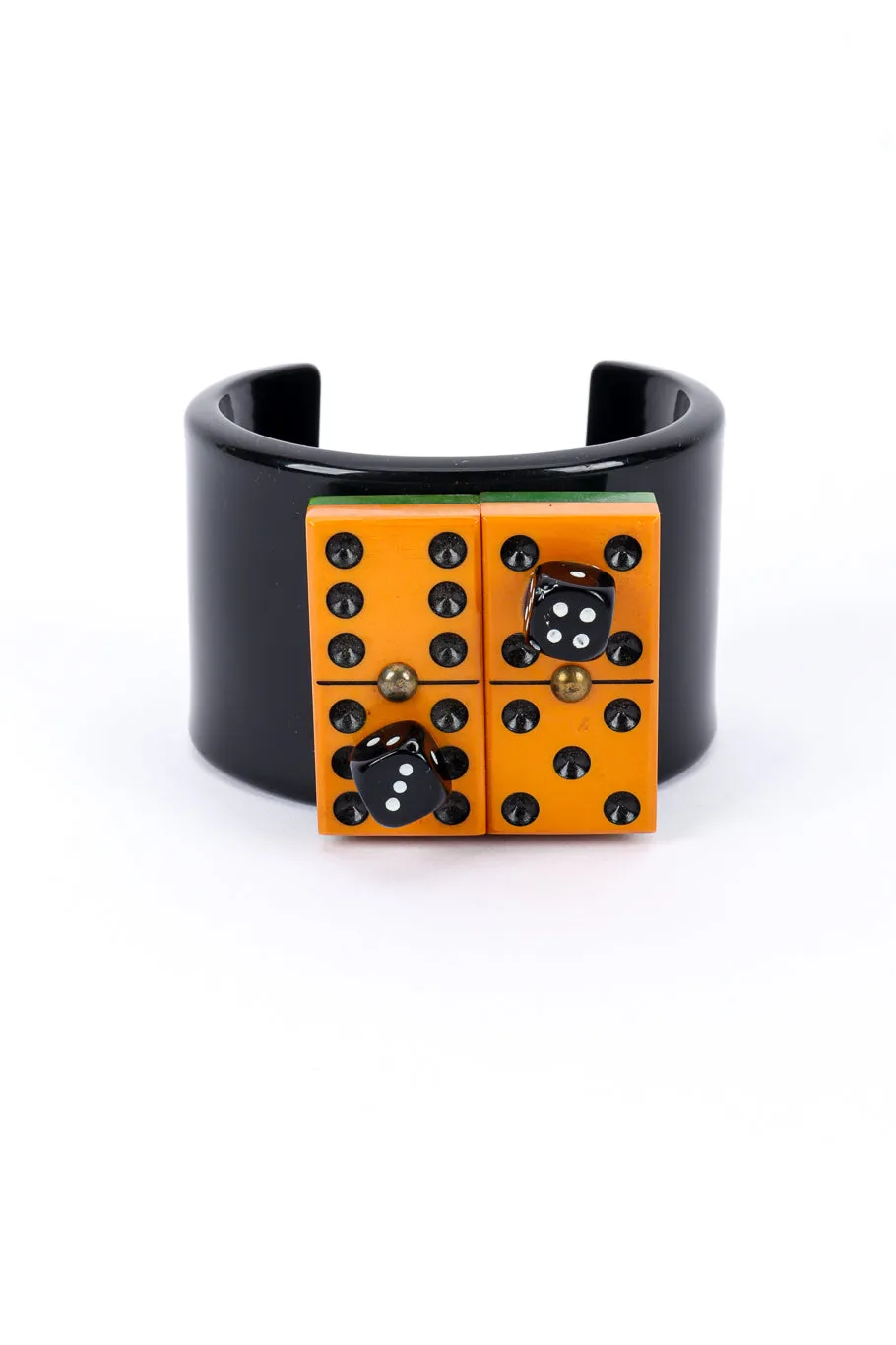 Bakelite Domino and Dice Cuff Bracelet