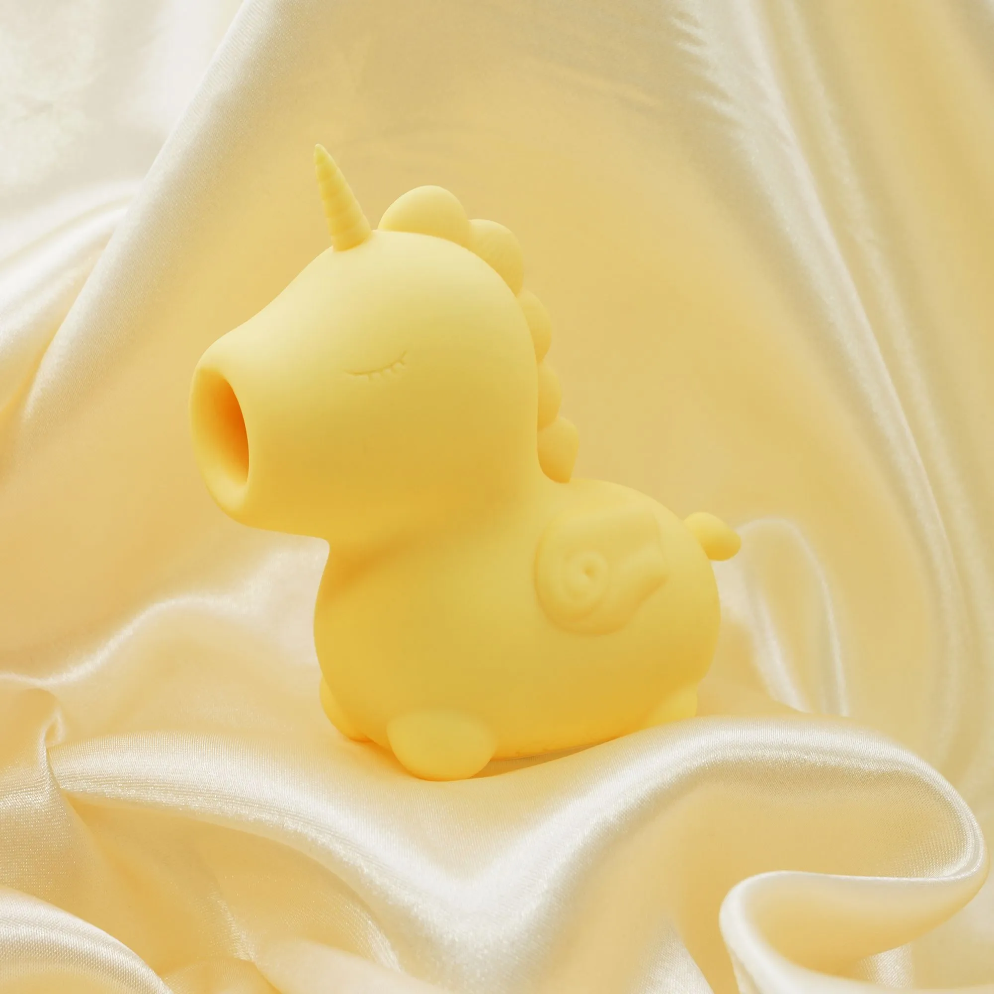 Bean Blossom Unicorn Shaped Licking Tongue Vibrator - Yellow