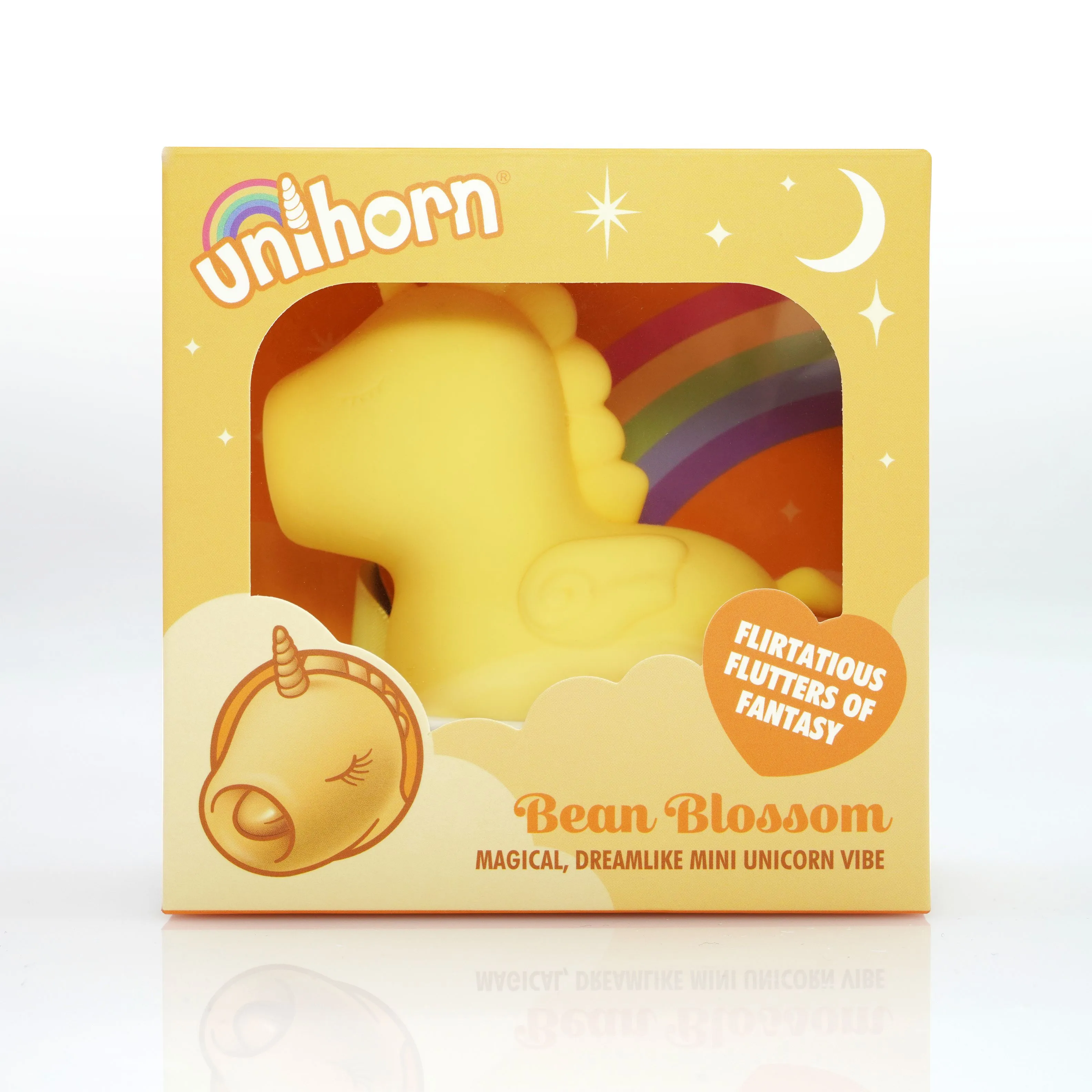 Bean Blossom Unicorn Shaped Licking Tongue Vibrator - Yellow