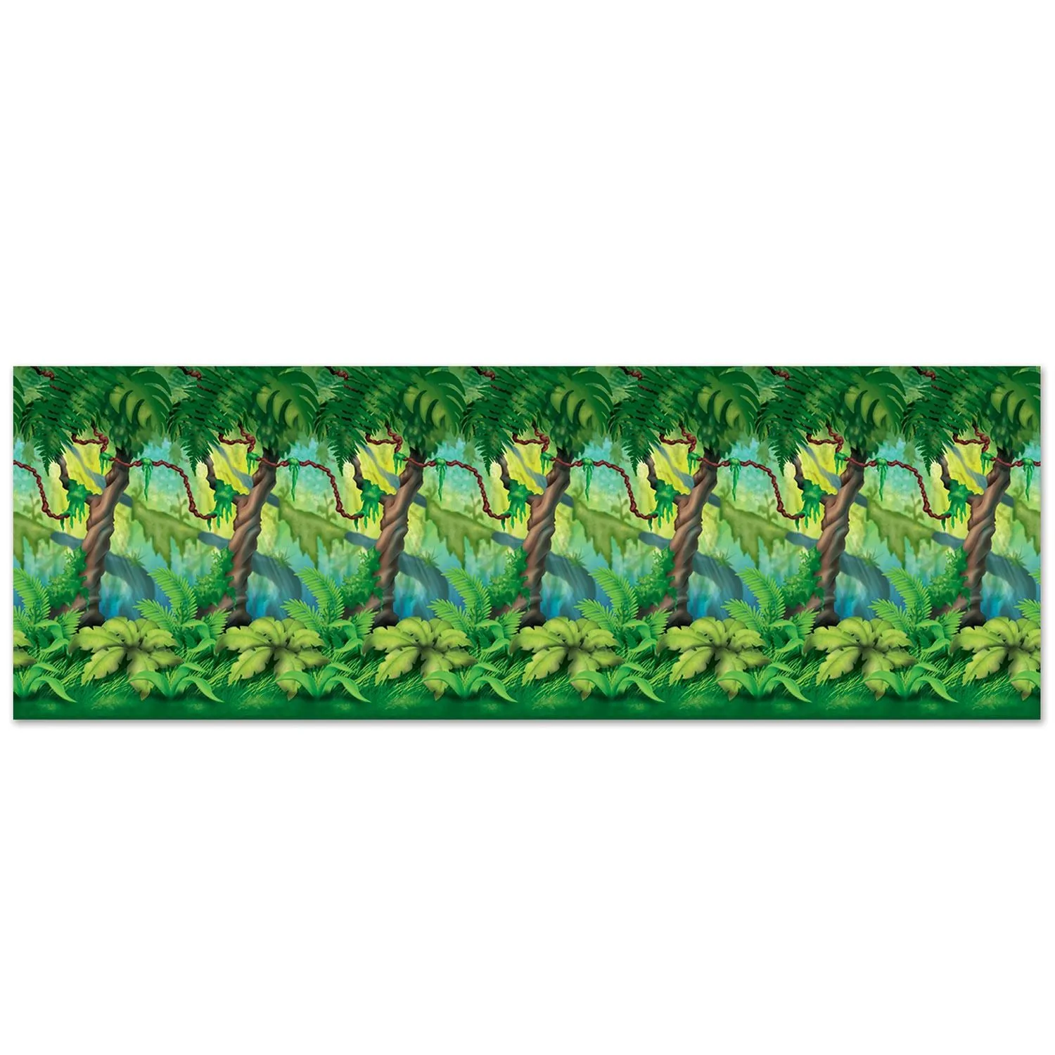 Beistle Jungle Trees Backdrop 4' x 30' (1/Pkg) Party Supply Decoration : Jungle