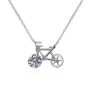 Bicycle Necklace - CZ or Moissanite