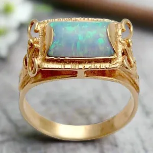Blue Opal Rose Gold Ring - The Sky is The Limit.