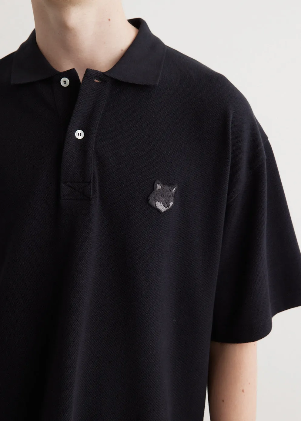 Bold Fox Head Patch Oversized Polo