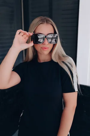 Bold Oversized Square Sunglasses - Black