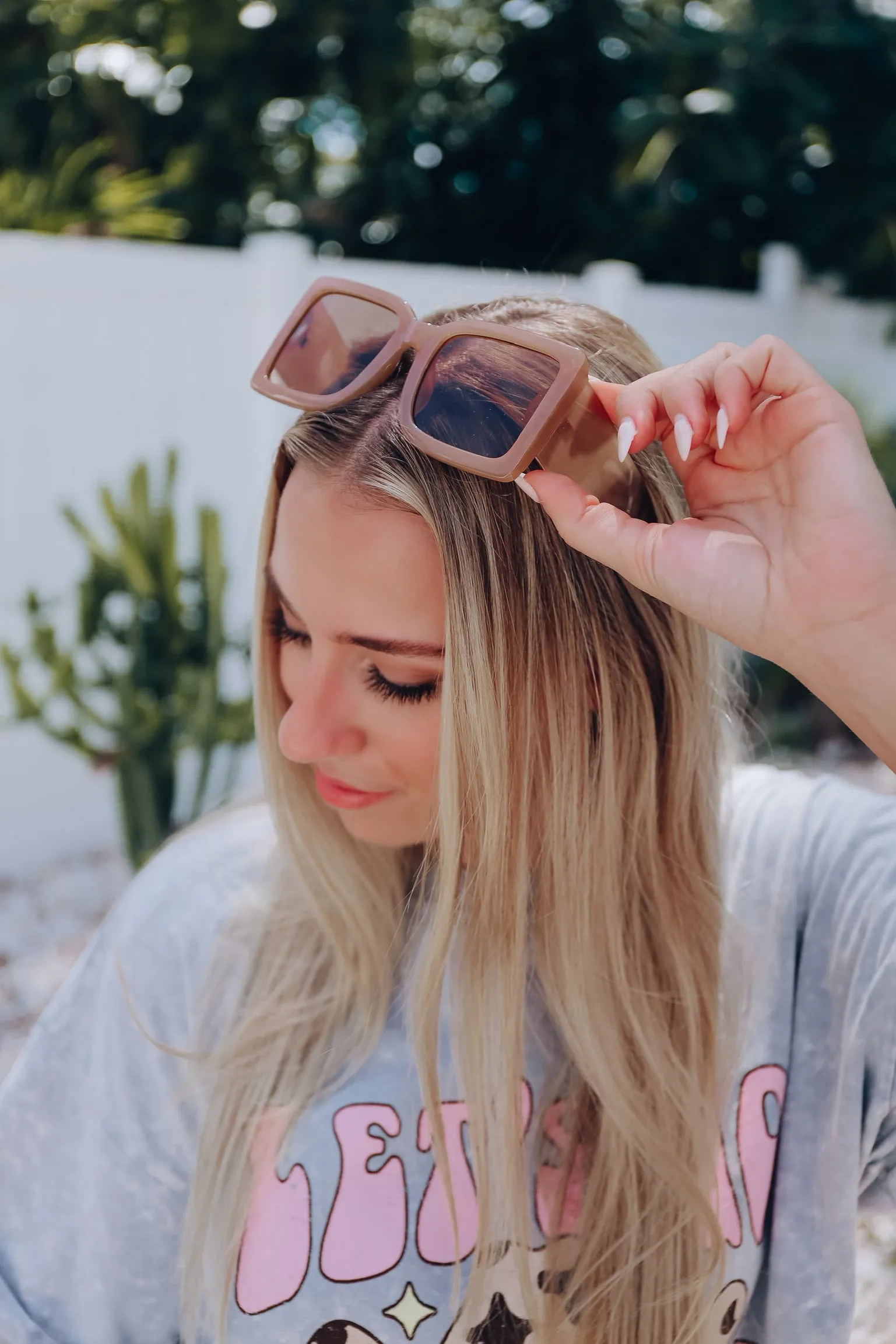 Bold Oversized Square Sunglasses - Taupe
