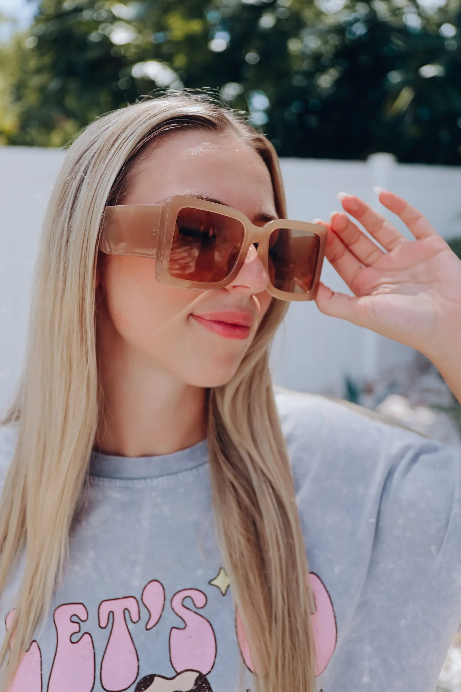 Bold Oversized Square Sunglasses - Taupe