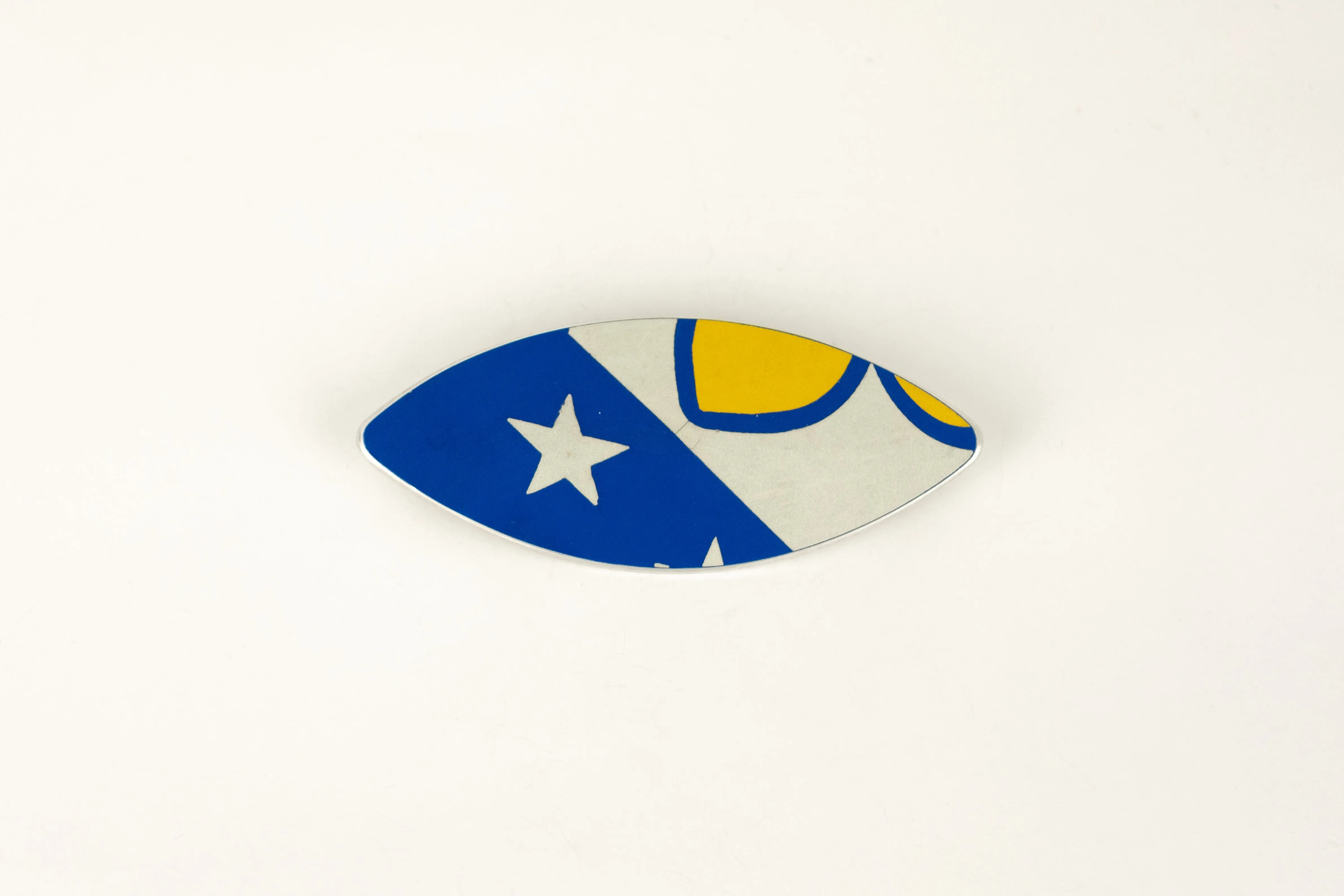 Boris Bally Large Recycled Street Sign Eye Brooch