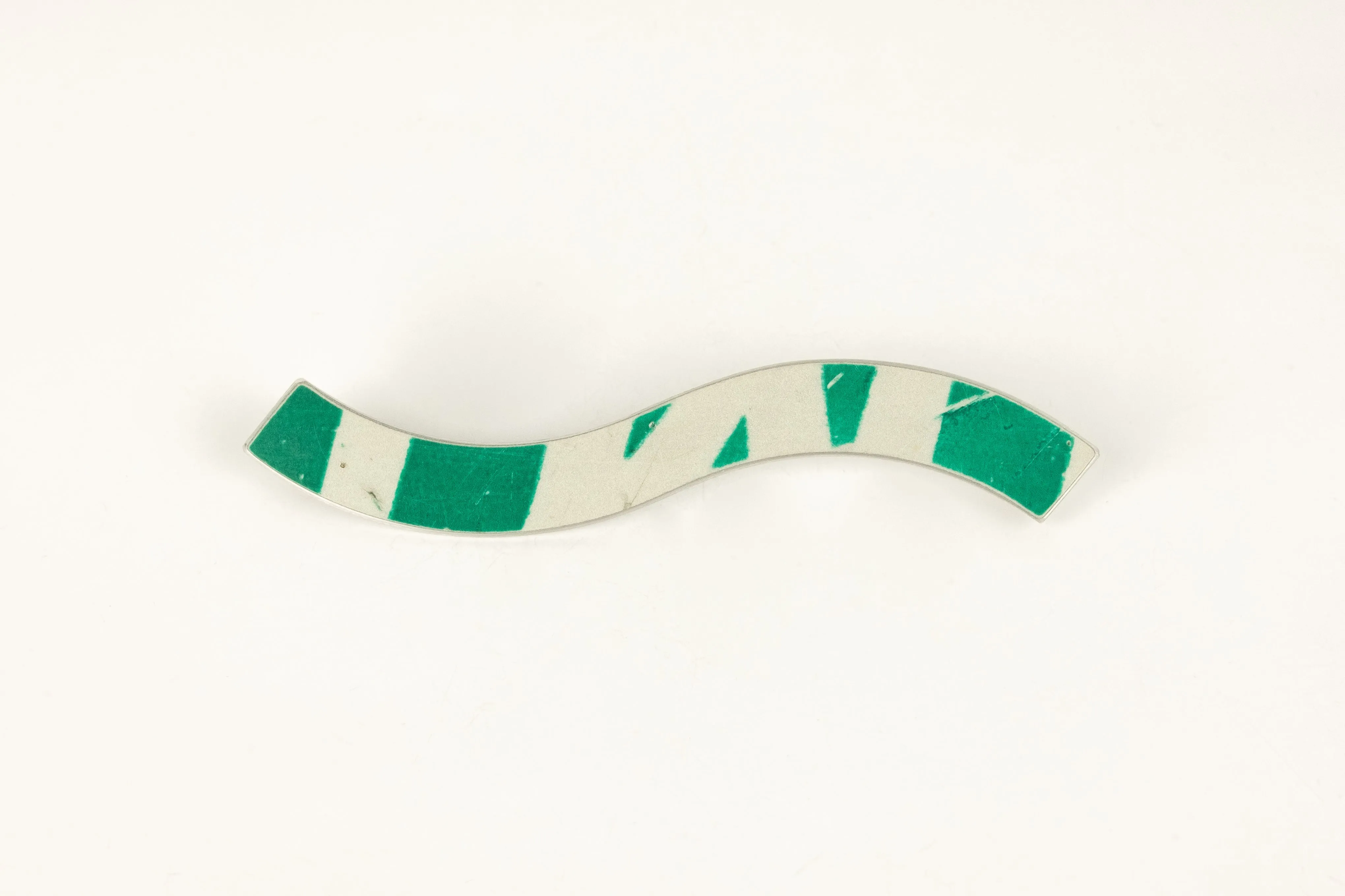 Boris Bally Recycled Street Sign Squiggle Brooch