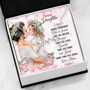 Braver, Stronger & Smarter-Scripted Love Necklace for Daughter, From Mom
