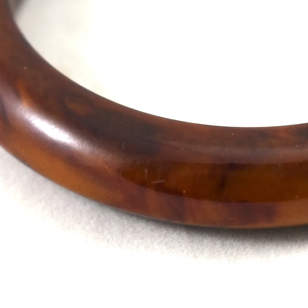 Brown Swirl Bakelite Bangle