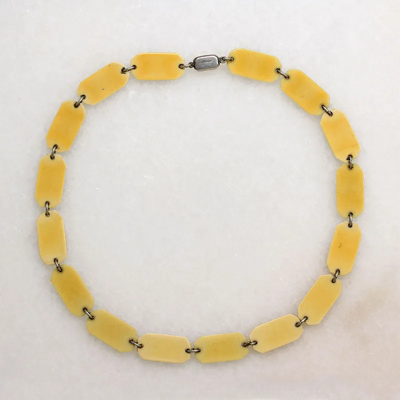 Celluloid & Sparkling Blue Rhinestone Choker