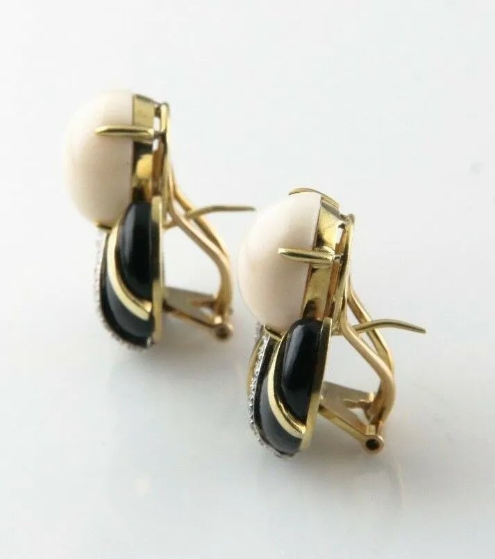 Chalcedony and Diamond 18k Yellow Gold Jewelry Set w/ Ring, Earrings, and Brooch